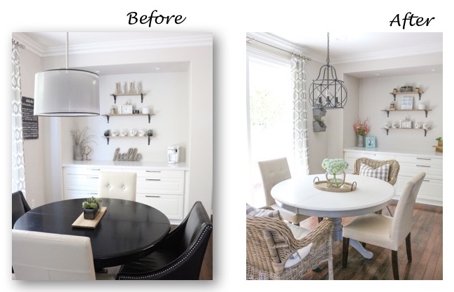 Modern - Farmhouse - Coastal - Dining Room Update - 1111 Light Lane before after