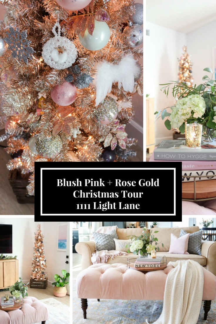 Christmas Living Room in Blush and Gold - Decor Gold Designs