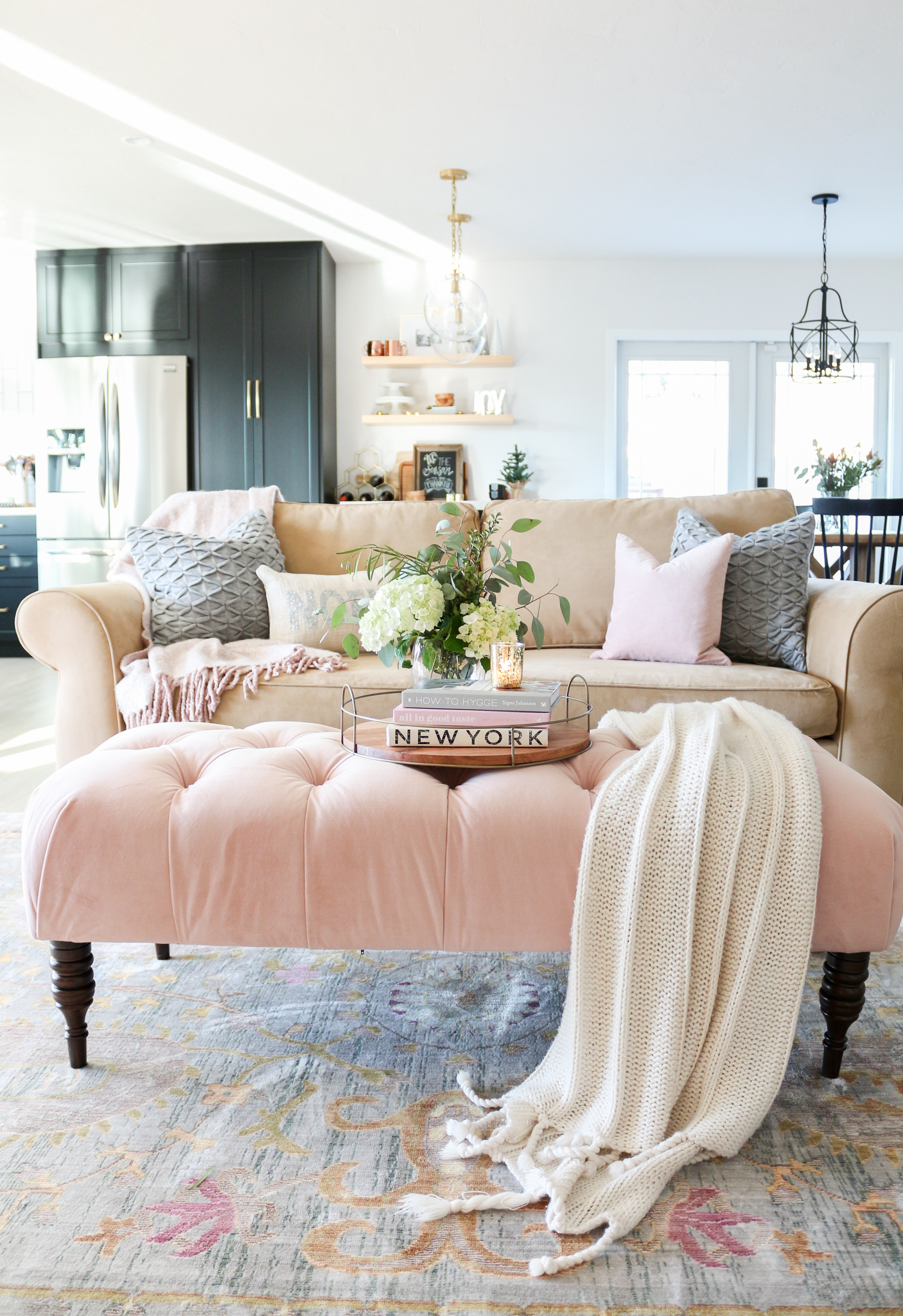 Chic and Modern Blush Pink Living Room