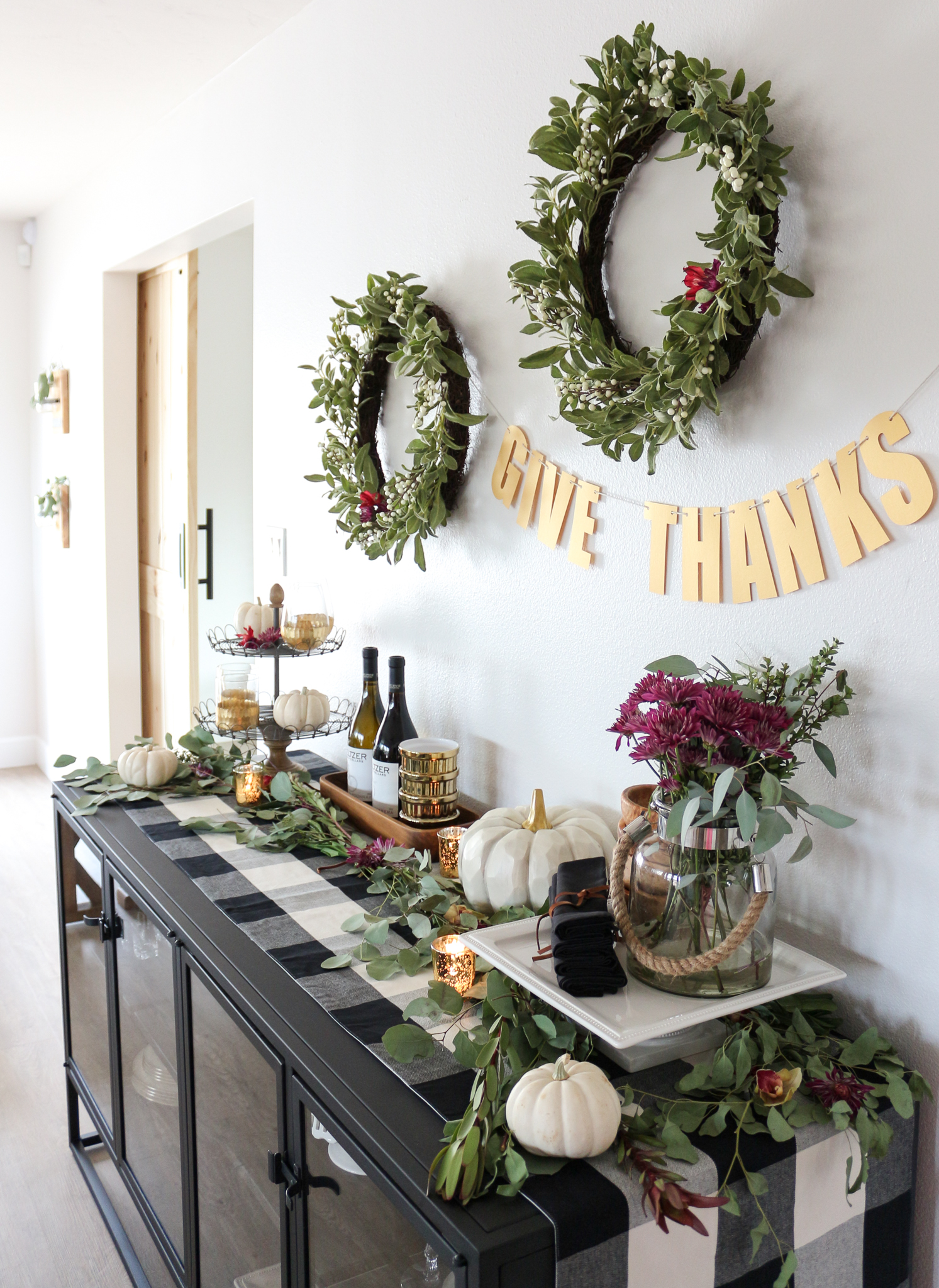 Thanksgiving Sideboard Decor & Entertaining Ideas