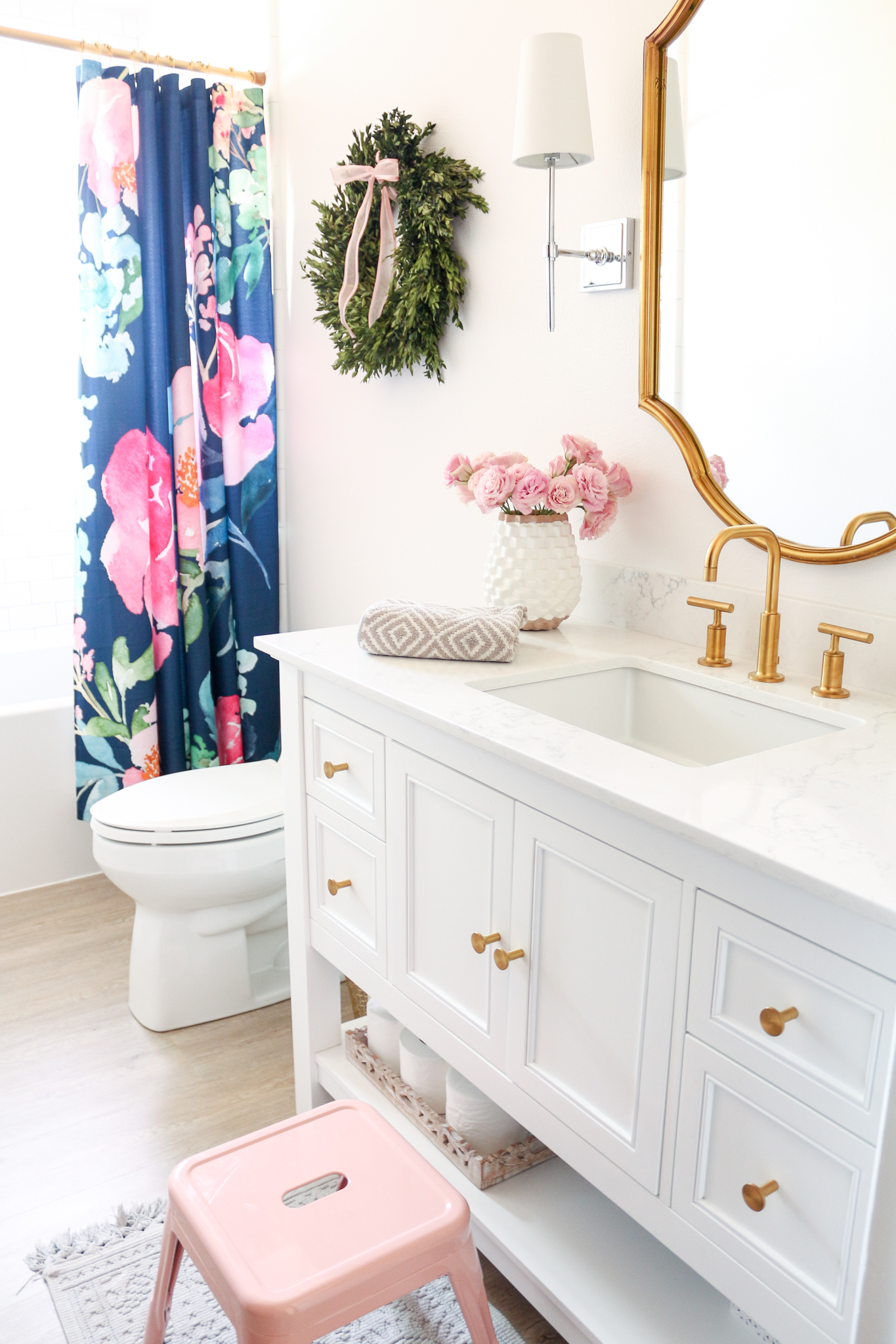 Bright White Chic Bathroom Renovation